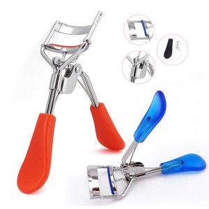 eyelash curler with plastic handle，Silicone Pad，chromeplate，JC13001-2
