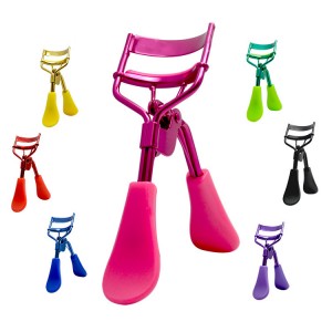eyelash curler with plastic handle，Silicone Pad，electrophoresis, colorful，JC13001-3