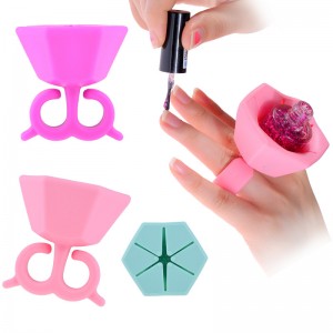 Wearable Silicone Rubber Soft Nail Polish Bottle Holder Ring-JC44001-2